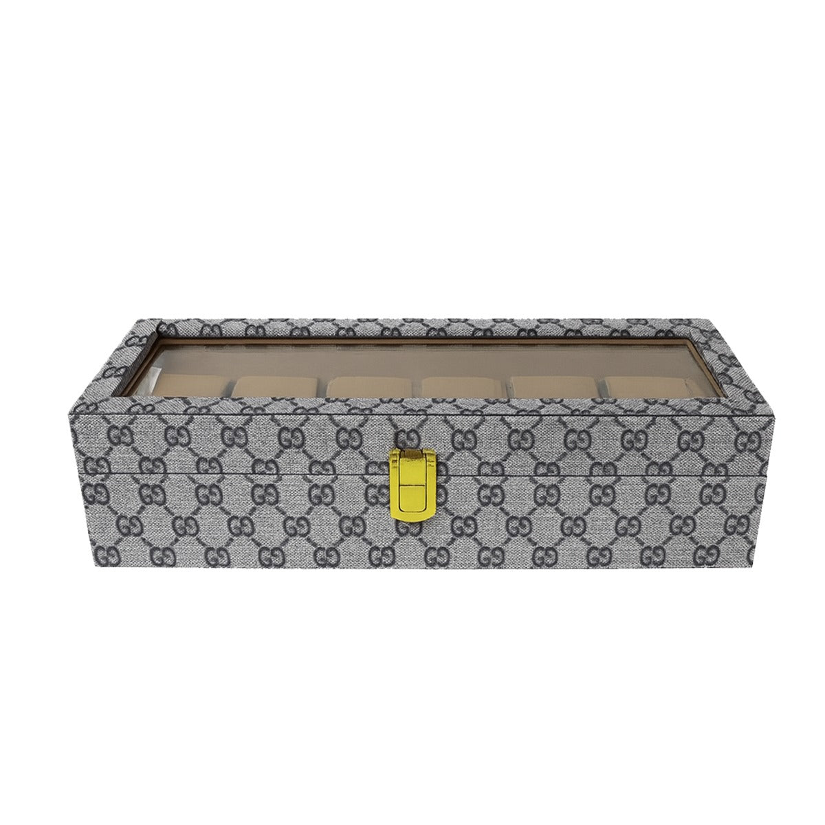 CURREN Original Brand  PU Leather Display Collection Storage 6 Grids Watch Organizer Box