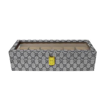 CURREN Original Brand  PU Leather Display Collection Storage 6 Grids Watch Organizer Box
