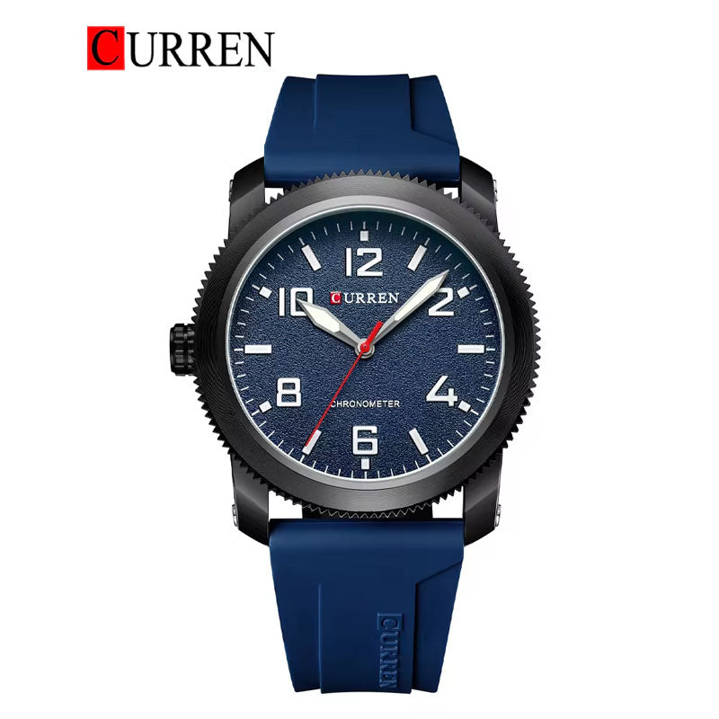 CURREN Original Brand Rubber Straps Wrist Watch For Men With Brand (Box & Bag)-8454