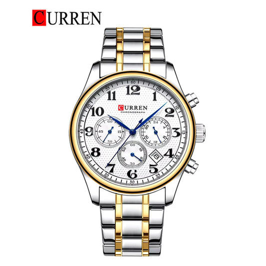 CURREN Original Brand Stainless Steel Band Wrist Watch For Men With Brand (Box & Bag)-8466