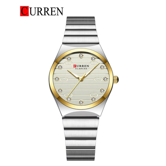 CURREN Original Brand Stainless Steel Band Wrist Watch For Women With Brand (Box & Bag)-9110