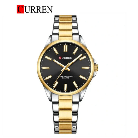 CURREN Original Brand Stainless Steel Wrist Watch For Woman With Brand (Box & Bag)-9090