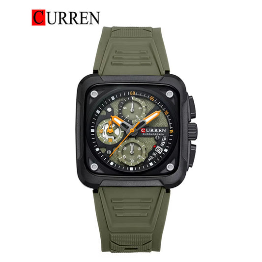 CURREN Original Brand Rubber Straps Wrist Watch For Men With Brand (Box & Bag)-8461