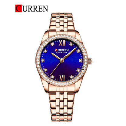 CURREN Original Brand Stainless Steel Band Wrist Watch For Women With Brand (Box & Bag)-9086