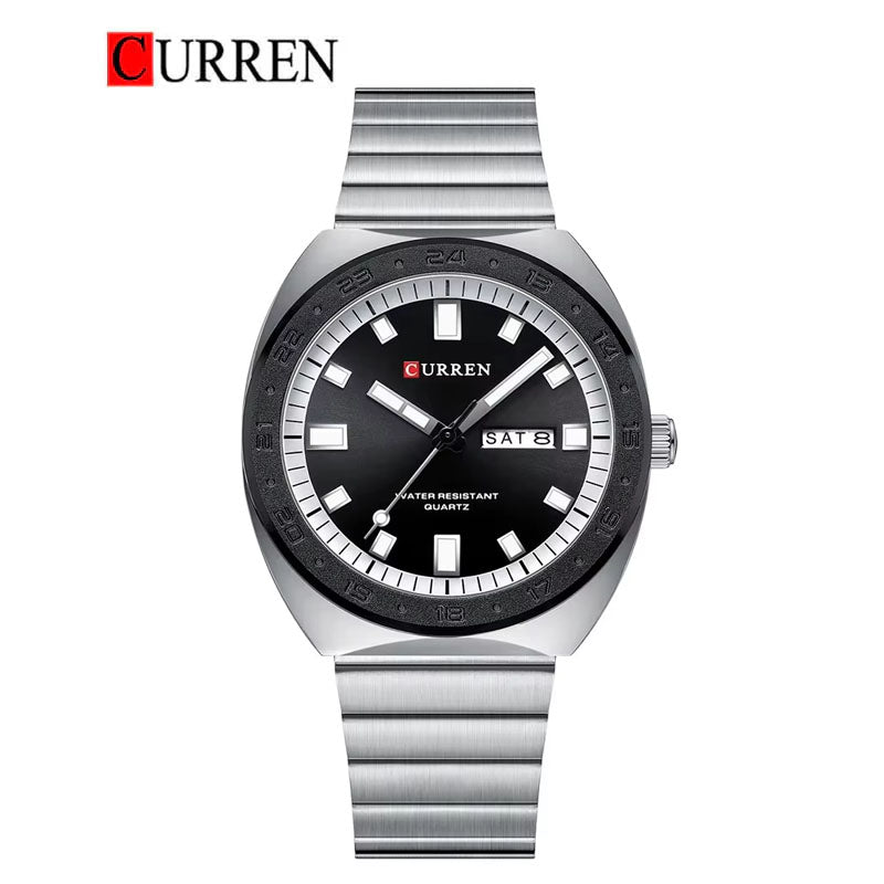 Cureen CURREN Original Brand Stainless Steel Band Wrist Watch For Men With Br ...