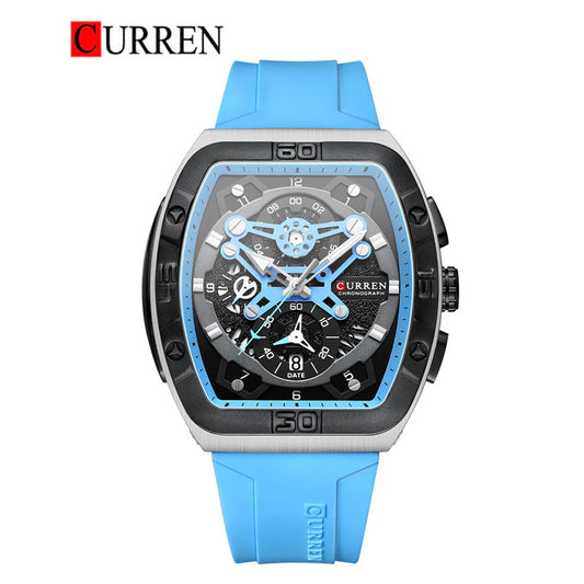 CURREN 8443 Men's Rubber Straps Watch
