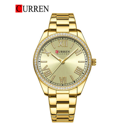 CURREN Original Brand Stainless Steel Band Wrist Watch For Women With Brand (Box & Bag)-9088