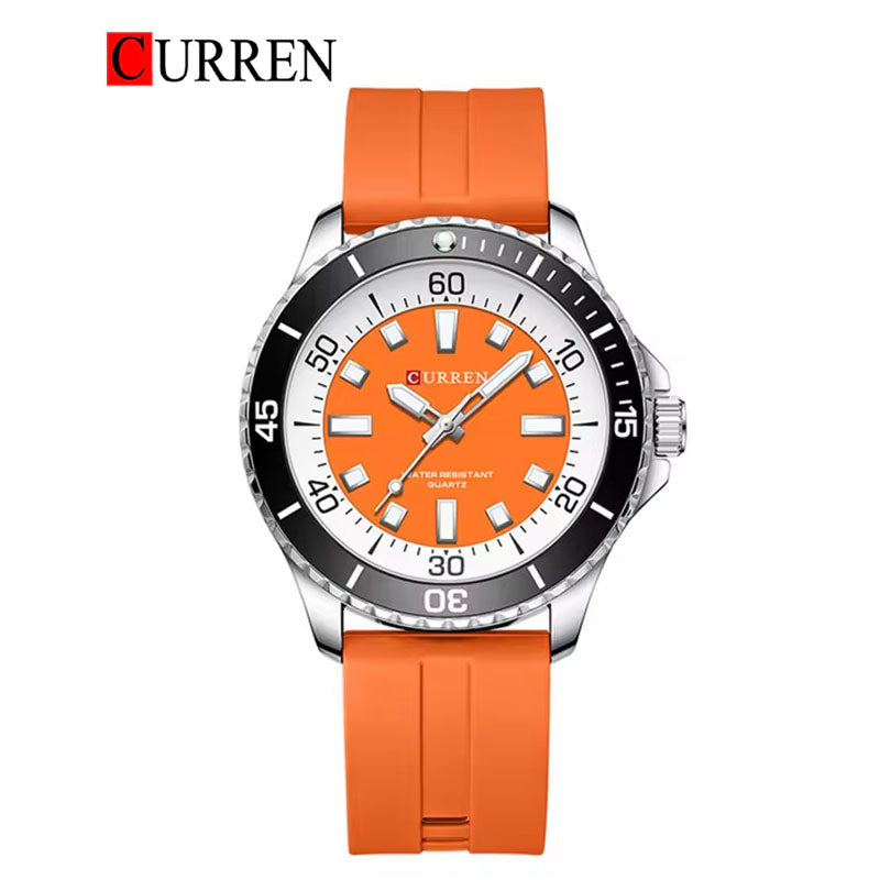 CURREN Original Brand Rubber Straps Wrist Watch For Men With Brand (Box & Bag)-8448