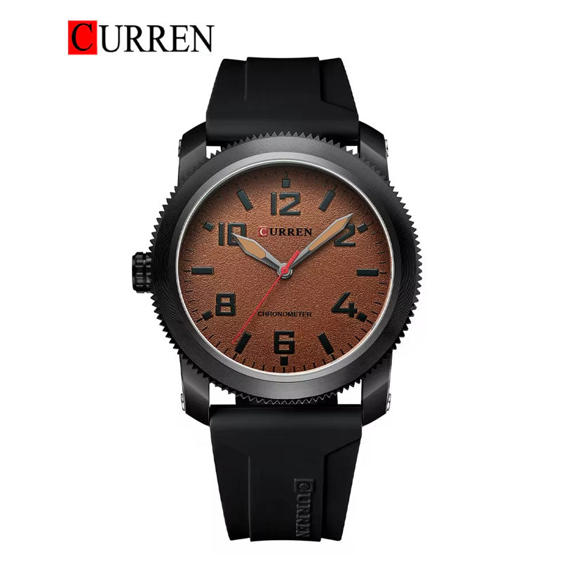 CURREN Original Brand Rubber Straps Wrist Watch For Men With Brand (Box & Bag)-8454