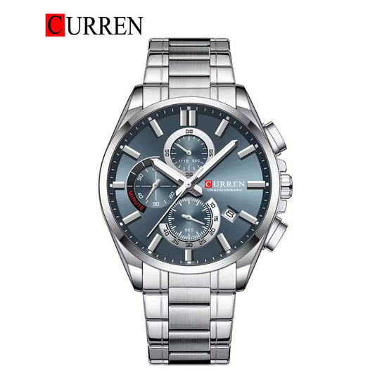 CURREN Original Brand Stainless Steel Band Wrist Watch For Men With Brand (Box & Bag)-8475