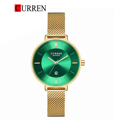 CURREN Original Brand Mesh Band Wrist Watch For Women With Brand (Box & Bag)-9037