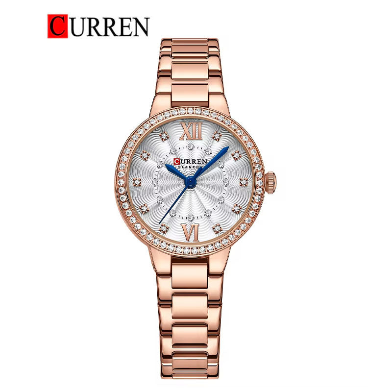 CURREN Original Brand Stainless Steel Band Wrist Watch For Women With Brand (Box & Bag)-9085