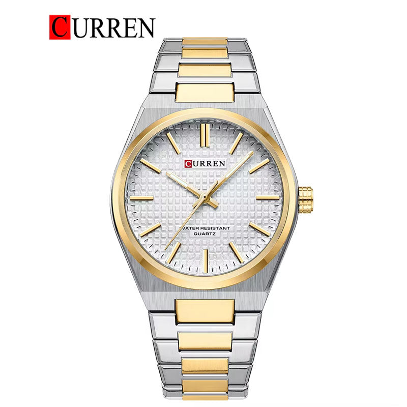 CURREN Original Brand Stainless Steel Band Wrist Watch For Men With Br ...