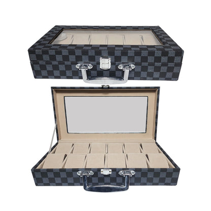 CURREN Original Brand PU Leather Display Collection Storage 12 Grids Watch Organizer Box