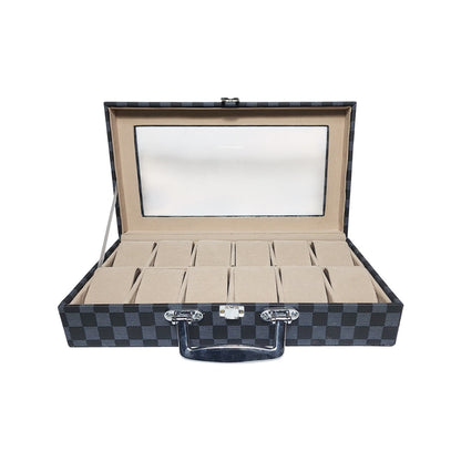 CURREN Original Brand PU Leather Display Collection Storage 12 Grids Watch Organizer Box