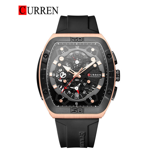 CURREN 8443 Men's Rubber Straps Watch