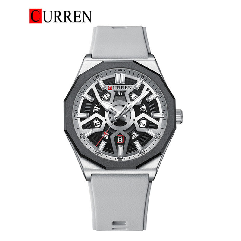 CURREN Original Brand Rubber Straps Wrist Watch For Men With Brand (Box & Bag)-8437