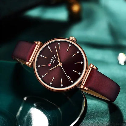 CURREN 9081 Women's Leather Straps Watch