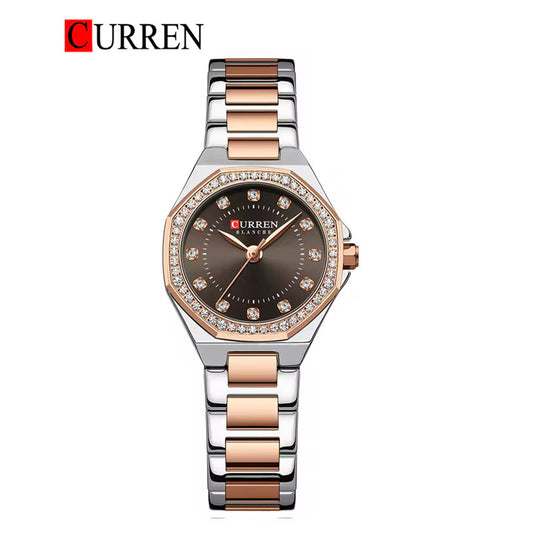 CURREN Original Brand Stainless Steel Band Wrist Watch For Women With Brand (Box & Bag)-9100