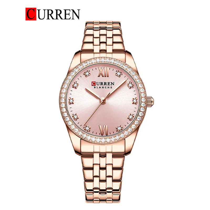 CURREN Original Brand Stainless Steel Band Wrist Watch For Women With Brand (Box & Bag)-9086
