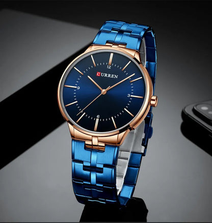 CURREN Couples Stainless Steel Watch