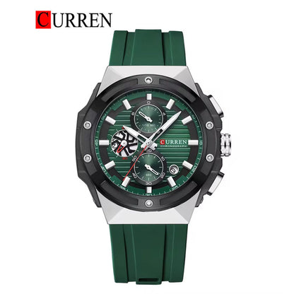 CURREN Original Brand Rubber Straps Wrist Watch For Men With Brand (Box & Bag)-8462