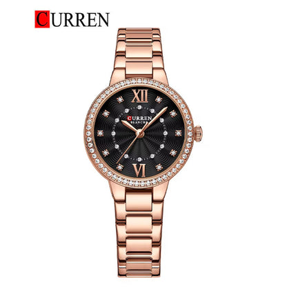 CURREN Original Brand Stainless Steel Band Wrist Watch For Women With Brand (Box & Bag)-9085