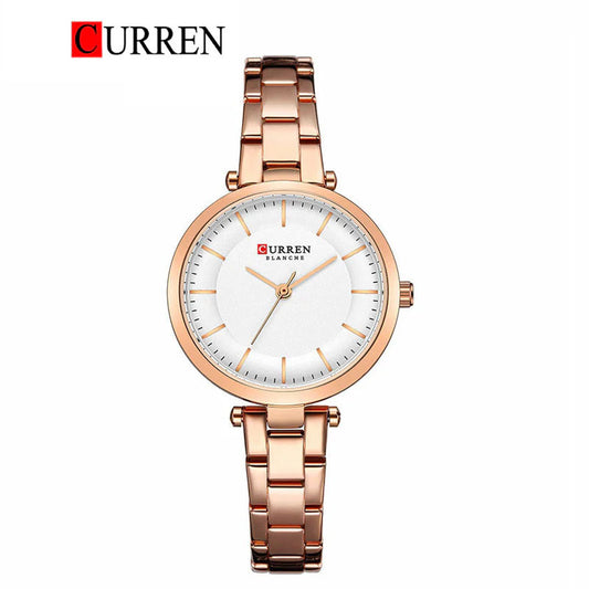 CURREN Original Brand Stainless Steel Band Wrist Watch For Women With Brand (Box & Bag)-9054