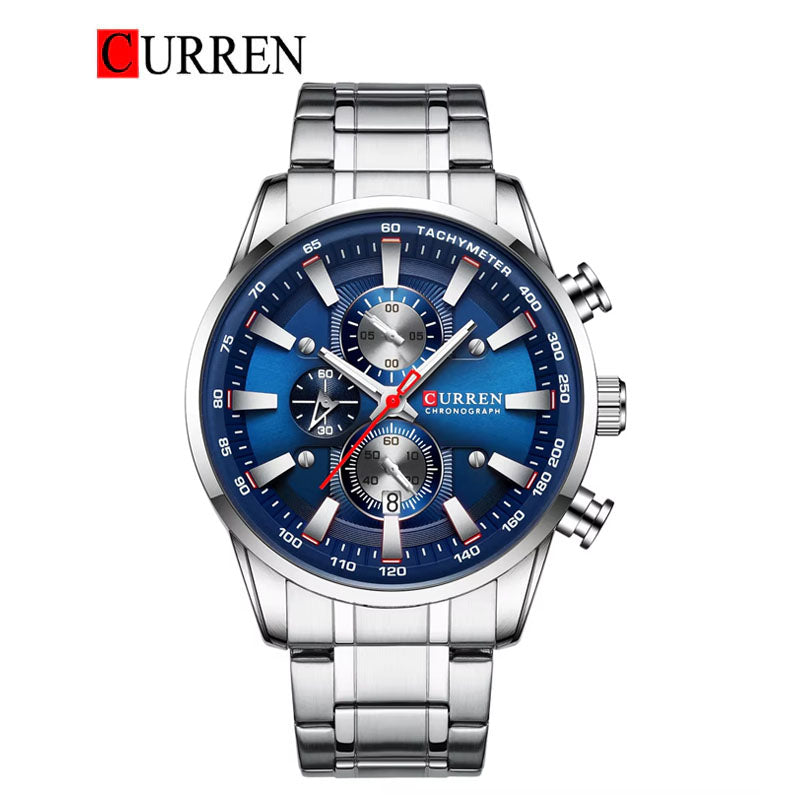 CURREN Original Brand Stainless Steel Band Wrist Watch For Men With Brand (Box & Bag)-8351