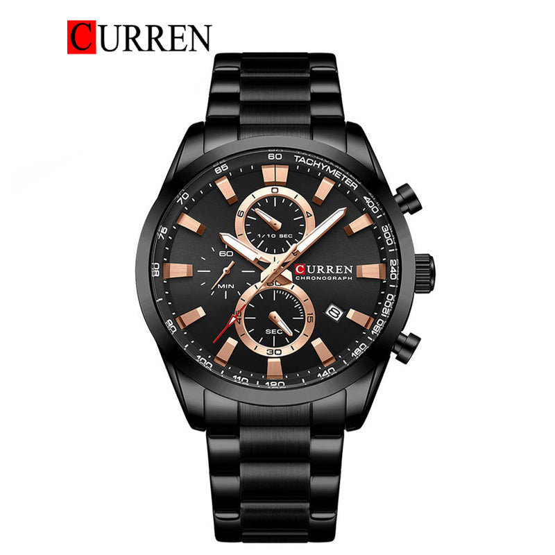 CURREN Original Brand Stainless Steel Band Wrist Watch For Men With Brand (Box & Bag)-8445