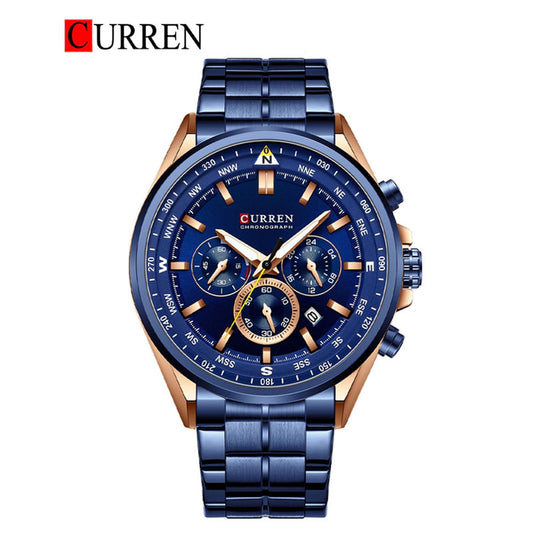 CURREN Original Brand Stainless Steel Band Wrist Watch For Men With Brand (Box & Bag)-8399