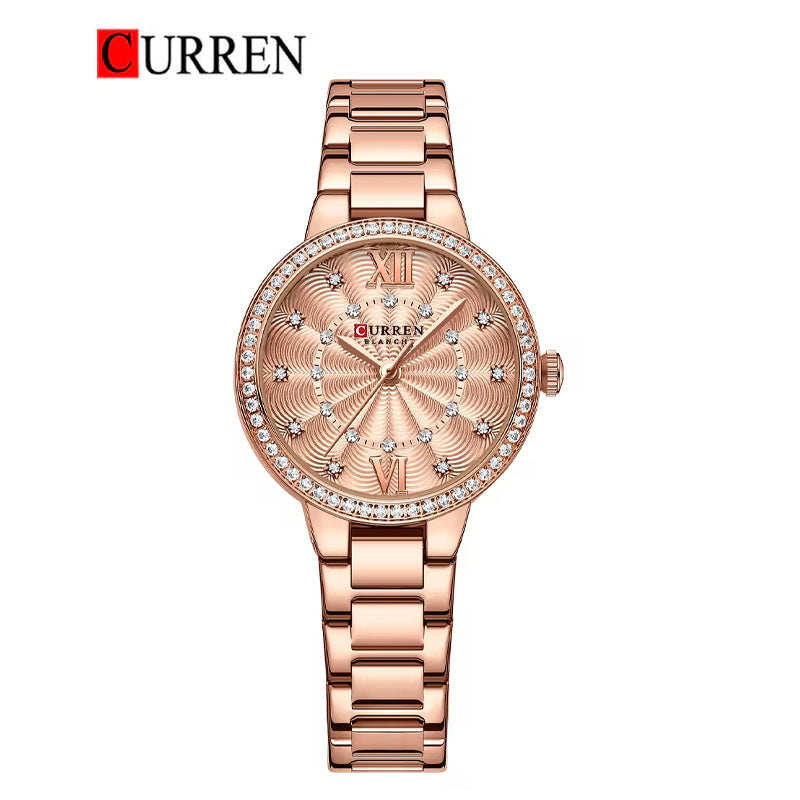 CURREN Original Brand Stainless Steel Band Wrist Watch For Women With Brand (Box & Bag)-9085