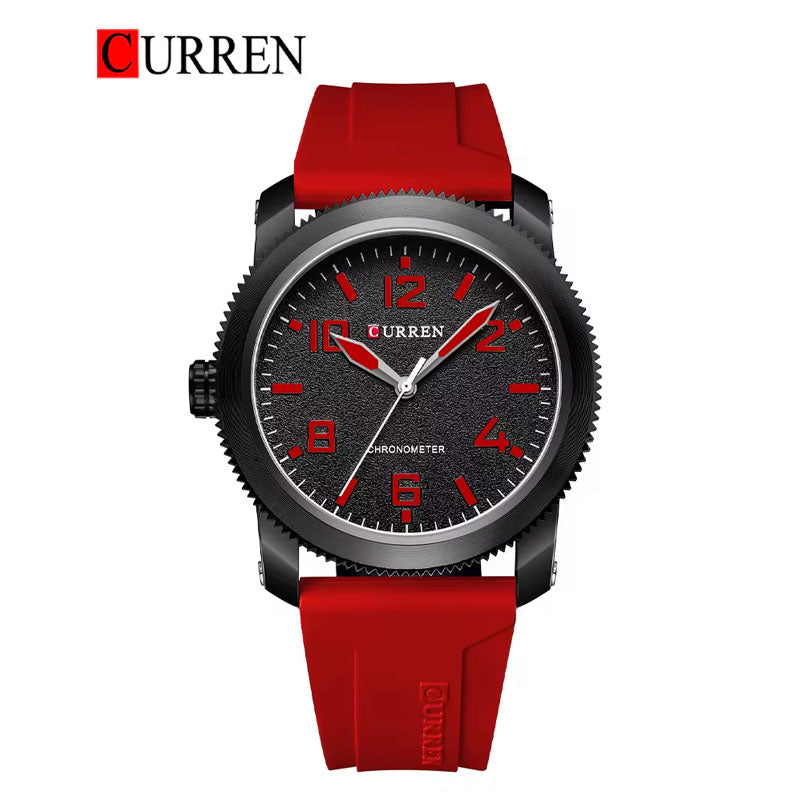 CURREN Original Brand Rubber Straps Wrist Watch For Men With Brand (Box & Bag)-8454