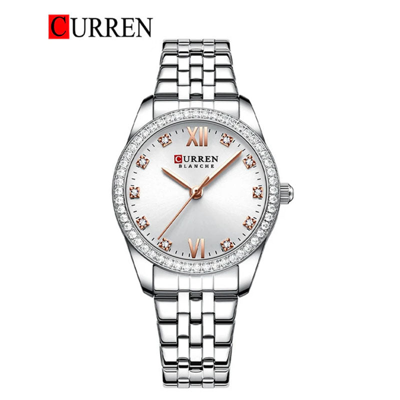 CURREN Original Brand Stainless Steel Band Wrist Watch For Women With Brand (Box & Bag)-9086