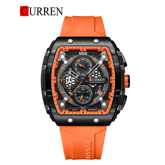 CURREN Original Brand Rubber Straps Wrist Watch For Men With Brand (Box & Bag)-8442