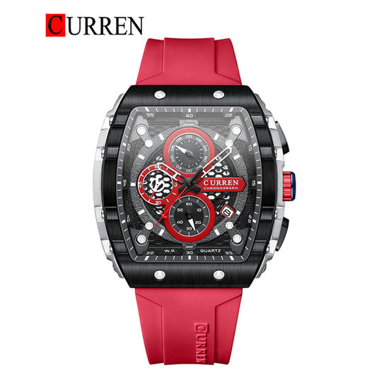 CURREN Original Brand Rubber Straps Wrist Watch For Men With Brand (Box & Bag)-8442
