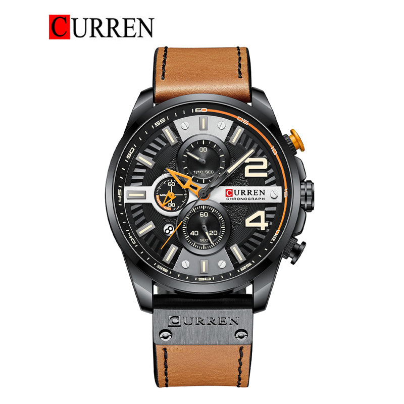 CURREN 8393 Men's Leather Straps Watch