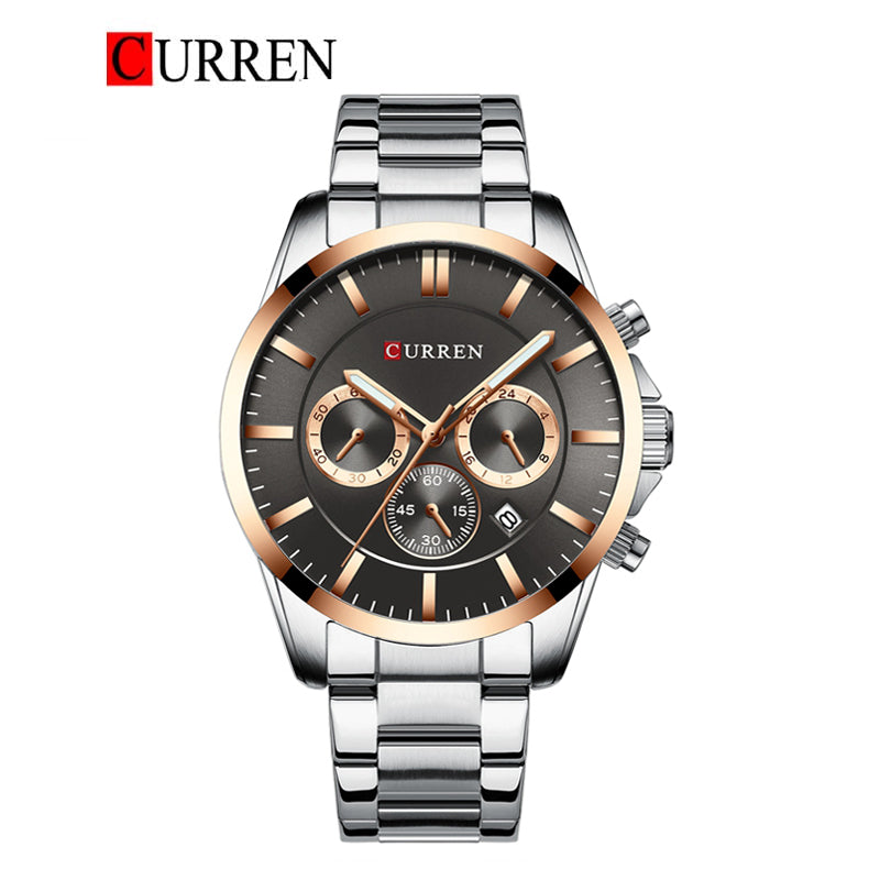 CURREN Original Brand Stainless Steel Band Wrist Watch For Men