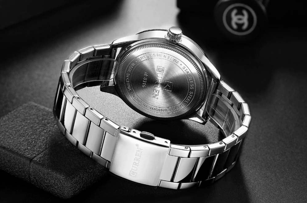 CURREN Original Brand Stainless Steel Band Wrist Watch For Men With Brand (Box & Bag)-8316