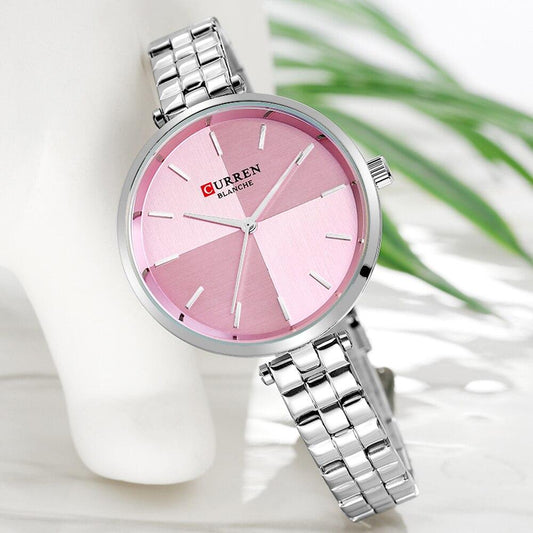 CURREN Original Brand Stainless Steel Band Wrist Watch For Women With Brand (Box & Bag)-9043