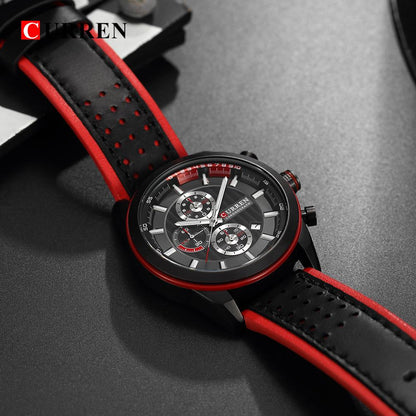 CURREN 8292 Men's Leather Straps Watch