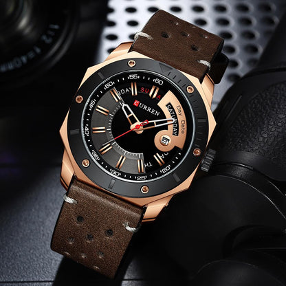 CURREN 8344 Men's Leather Straps Watch