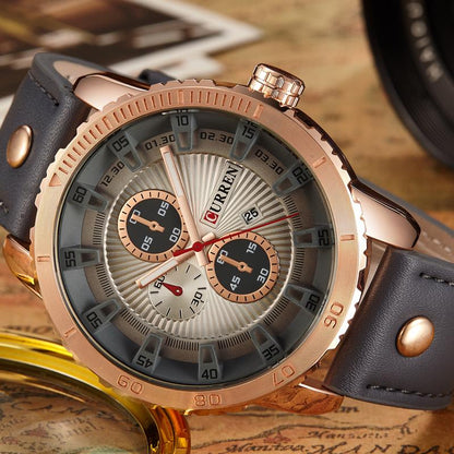 CURREN 8206 Men's Leather Straps Watch