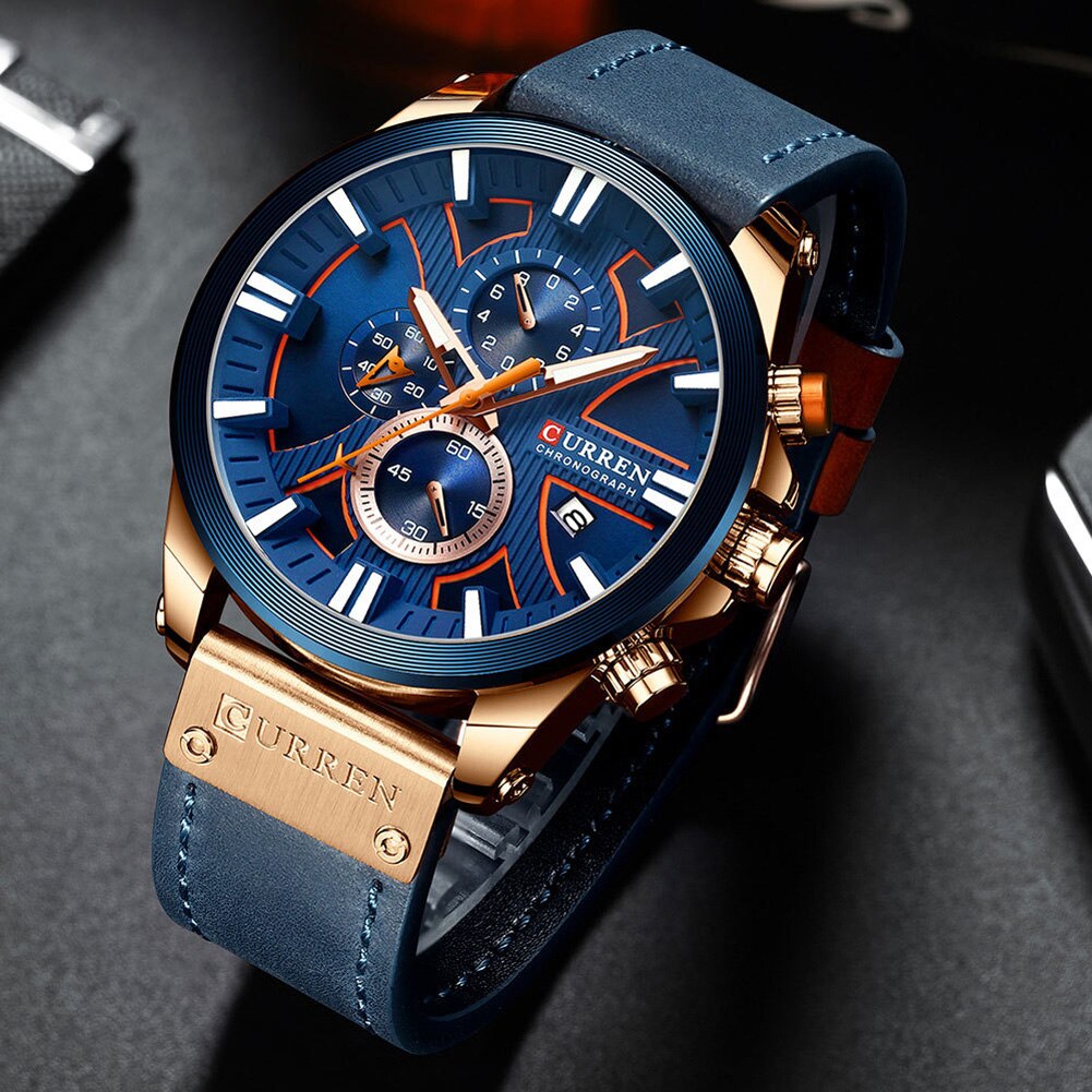 CURREN 8346 Men's Leather Straps Watch
