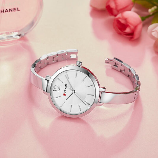 CURREN Original Brand Stainless Steel Wrist Watch For Woman With Brand (Box & Bag)-9012