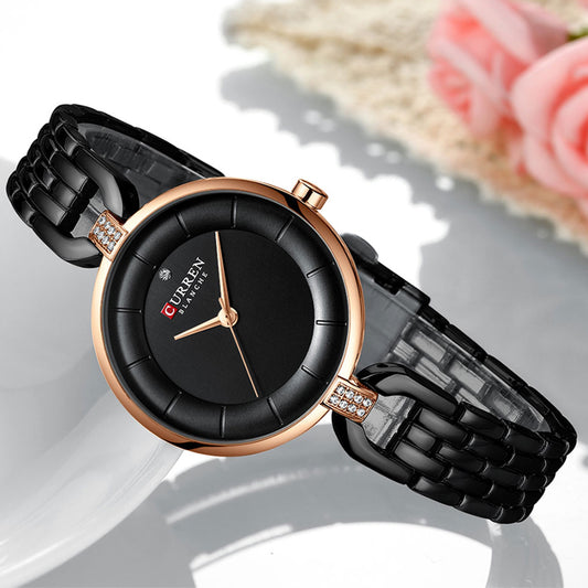 CURREN Original Brand Stainless Steel Band Wrist Watch For Women With Brand (Box & Bag)-9052