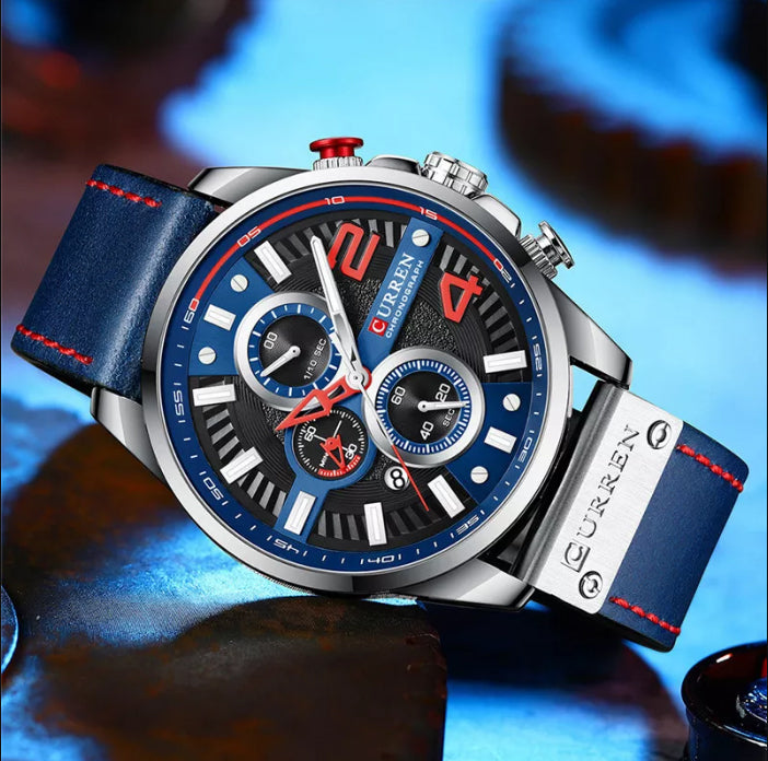 CURREN 8393 Men's Leather Straps Watch
