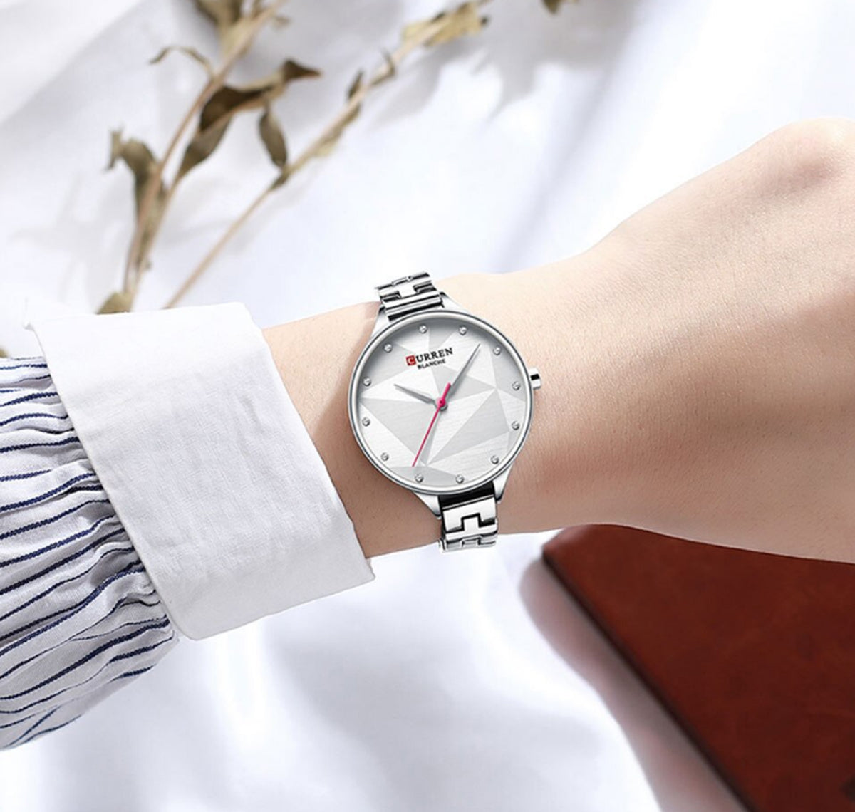 CURREN Original Brand Stainless Steel Band Wrist Watch For Women With Brand (Box & Bag)-9047