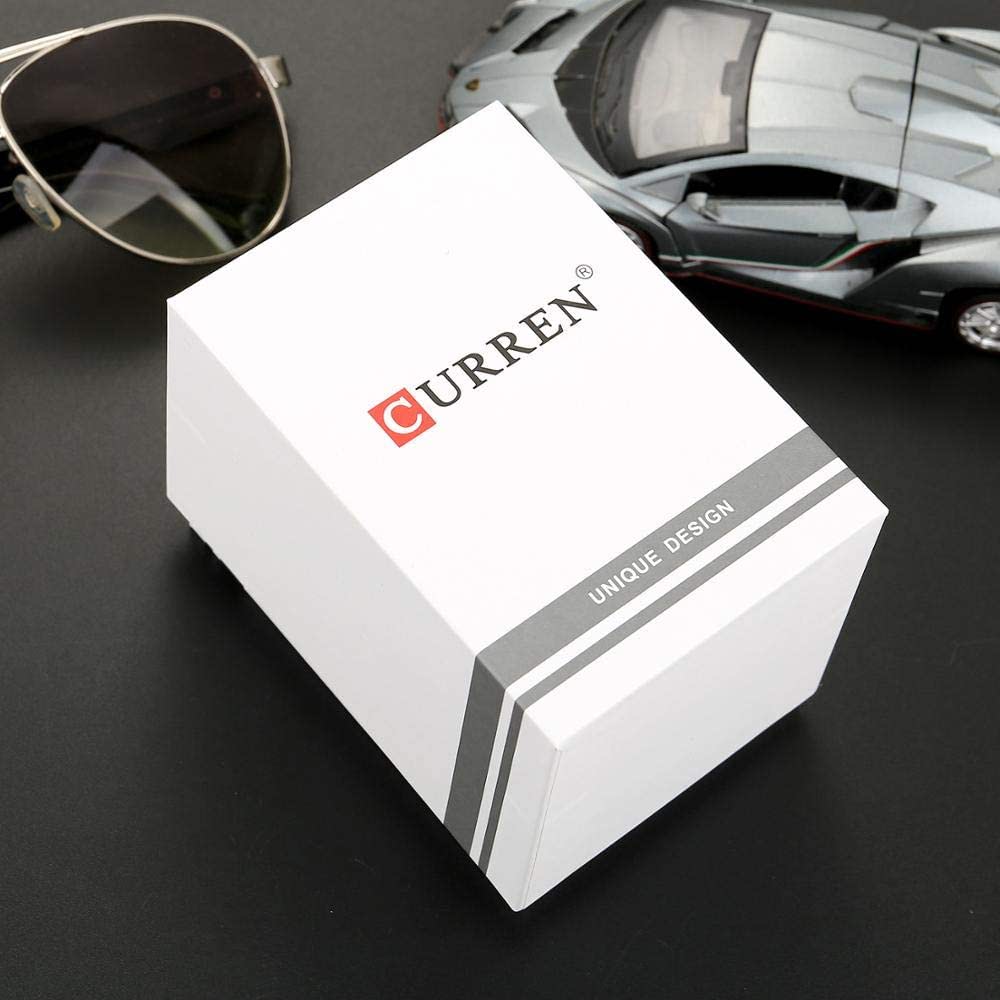 CURREN Original Brand Watch And Gift Box With Carry Bag (Size: 11cm - 7.7cm - 7.2cm)