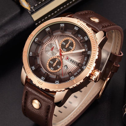 CURREN 8206 Men's Leather Straps Watch